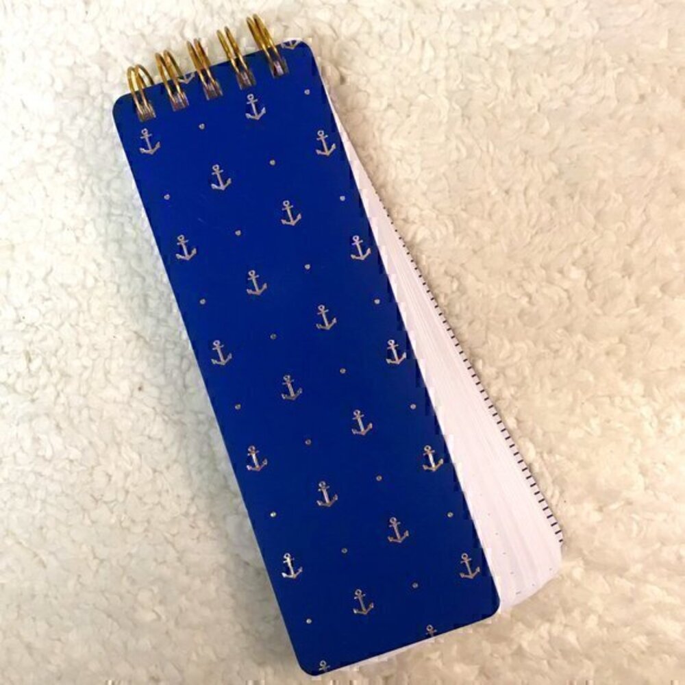 ☀️2/$14 Graphique Nautical "Anchors" Spiral Bound Notepad